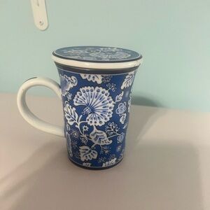 Vera Bradley Blue & White Porcelain Tea Cup with Lid